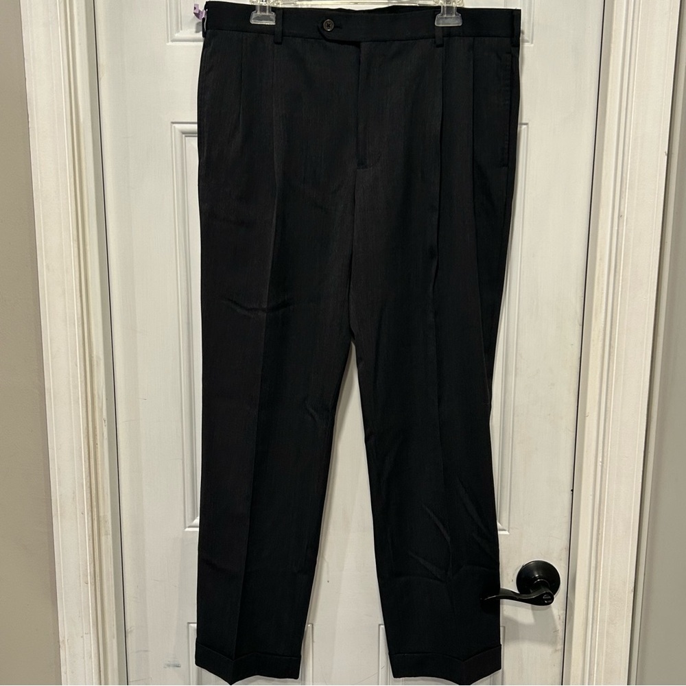 Brooks Brothers 346 Madison Fit Wool Pleated Dress Pants Mens 36x30 Gray